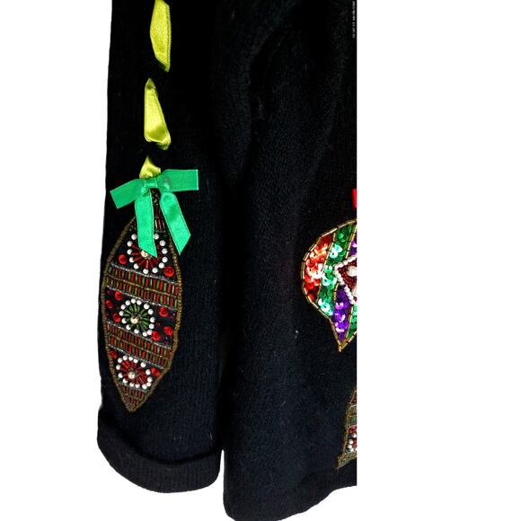 Vintage Design Options Christmas Cardigan Sweater Size Medium - Picture 4 of 11